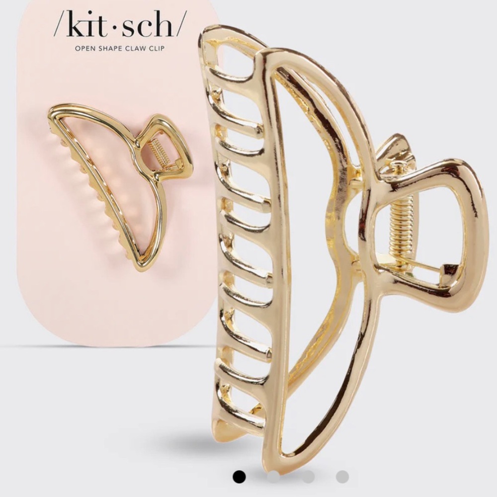 Kitsch Gold Open Shape Claw Clips - Picture 2 of 7